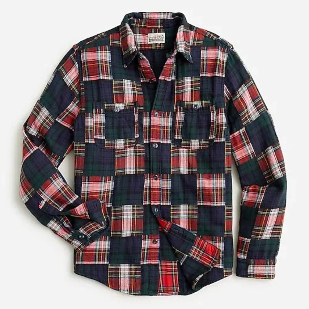 J. Crew Midweight flannel workshirt in patchwork L